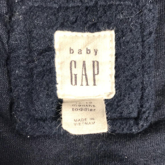 Gap Bomber Toddler 12-18 M Boy Navy Blue Sherpa Jacket Bomber Varsity EUC - Picture 6 of 6